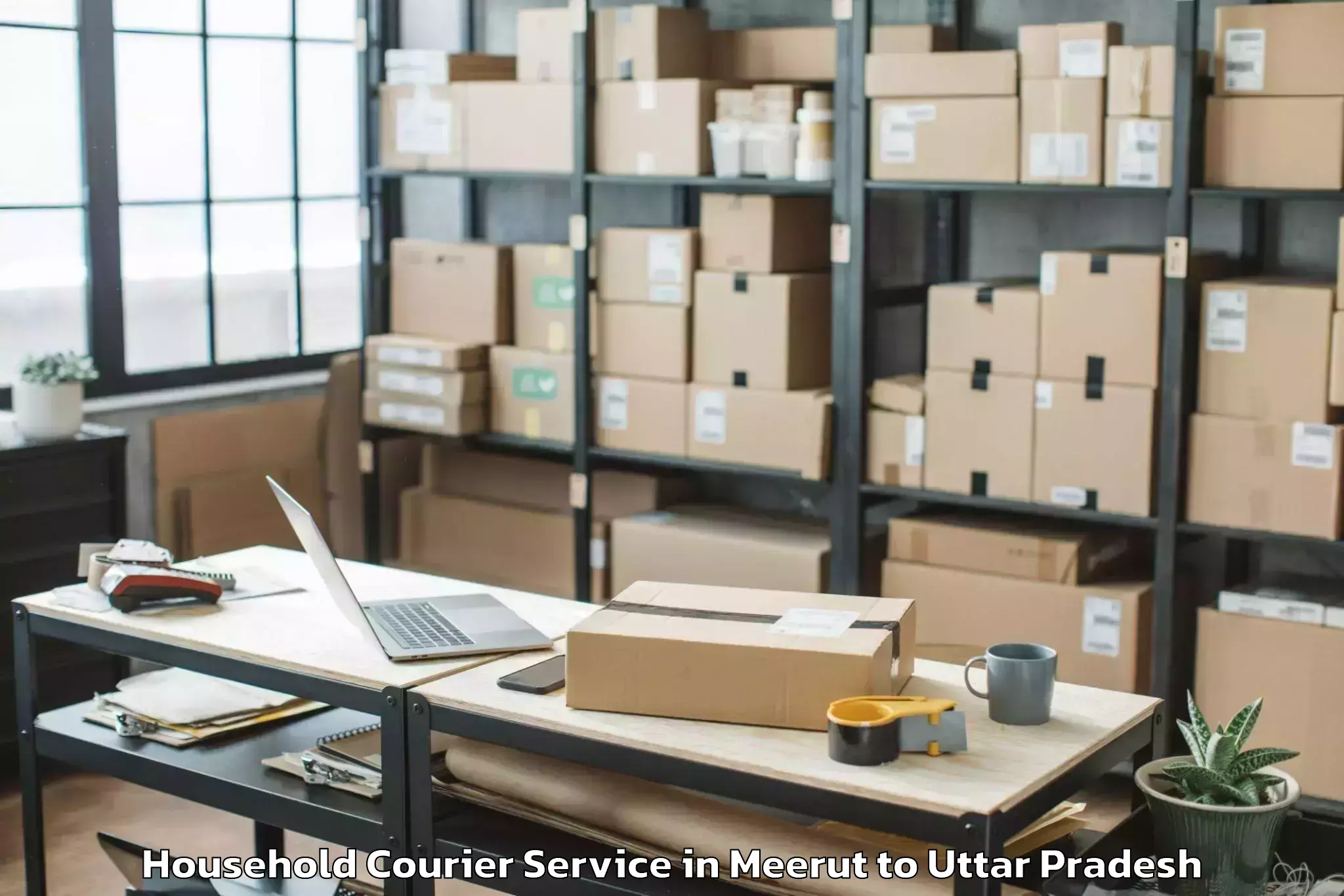 Book Meerut to Jasrana Household Courier